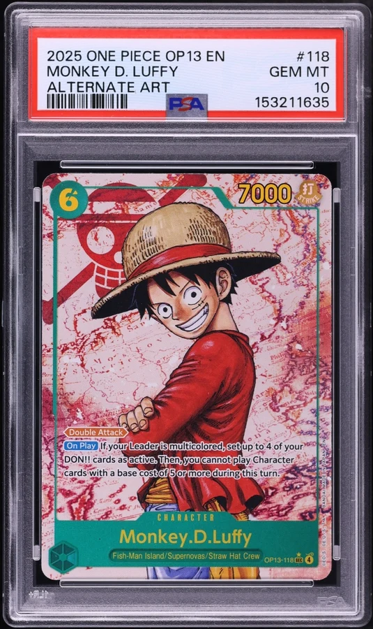 2025 OP13 Carrying On His Will Luffy SEC Alt Art #OP13-118