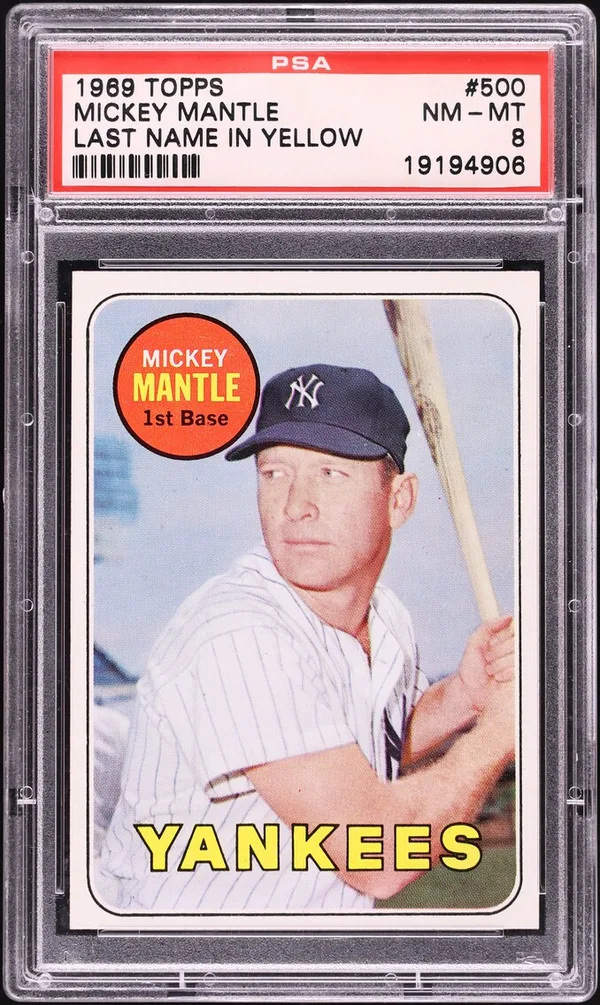 1969 Topps Mickey Mantle #500 PSA 8