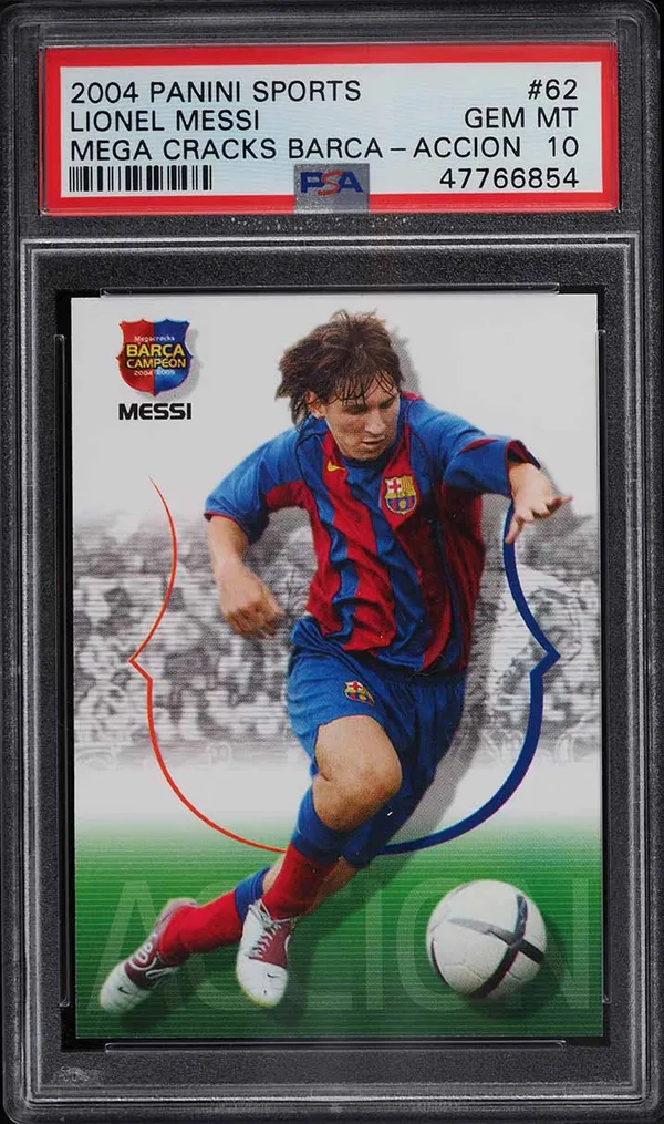 2004 Panini Mega Cracks Barca Accio Lionel Messi Rookie #62