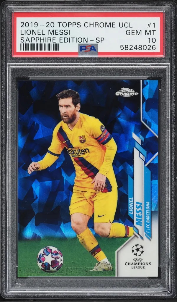2019 Topps Chrome UEFA Sapphire Lionel Messi #1