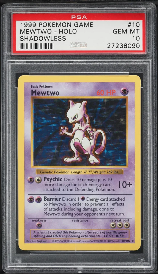 1999 Base Set Shadowless Mewtwo #10