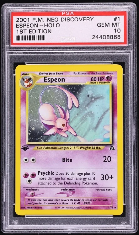 2001 Neo Discovery 1st Edition Espeon #1 PSA 10