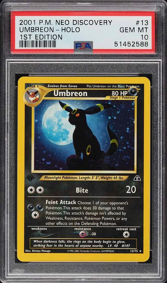 2001 Neo Discovery 1st Edition Umbreon #13 PSA 10