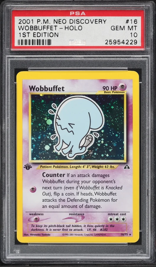 2001 Neo Discovery 1st Edition Wobbuffet #16 PSA 10