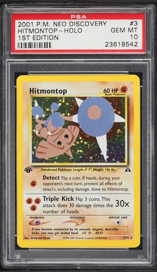 2001 Neo Discovery 1st Edition Hitmontop #3 PSA 10