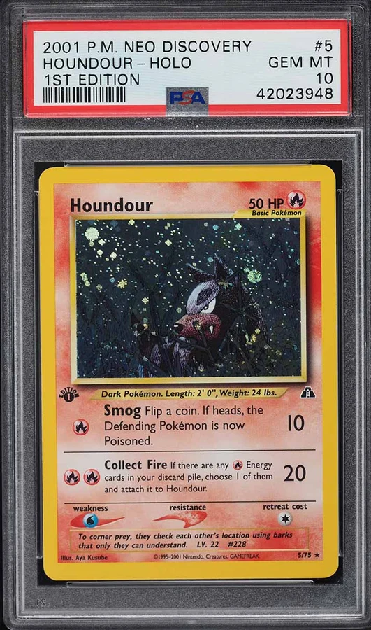 2001 Neo Discovery 1st Edition Houndour #5 PSA 10