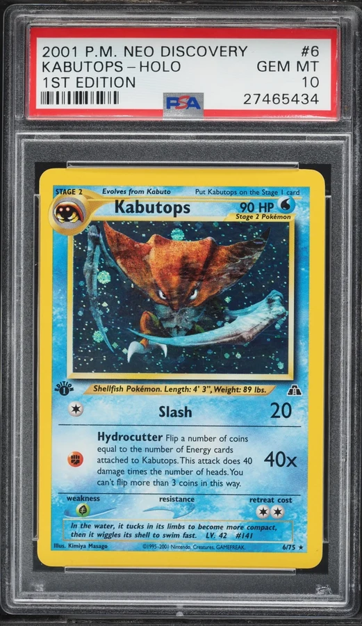 2001 Neo Discovery 1st Edition Kabutops #6 PSA 10