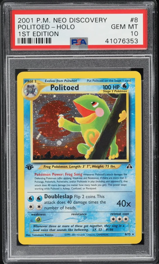 2001 Neo Discovery 1st Edition Politoed #8 PSA 10