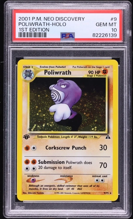 2001 Neo Discovery 1st Edition Poliwrath #9 PSA 10