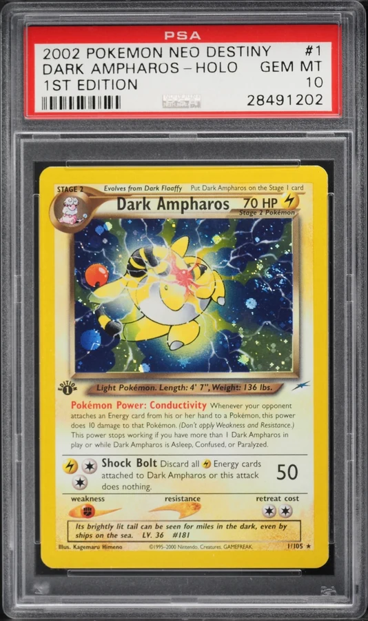 2002 Neo Destiny 1st Edition Dark Ampharos #1 PSA 10