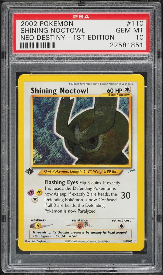 2002 Neo Destiny 1st Edition Shining Noctowl #110 PSA 10
