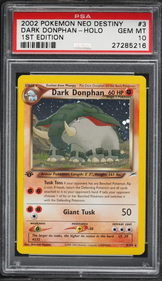 2002 Neo Destiny 1st Edition Dark Donphan #3 PSA 10