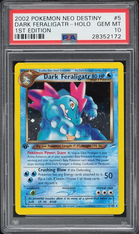 2002 Neo Destiny 1st Edition Dark Feraligatr #5 PSA 10