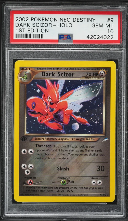 2002 Neo Destiny 1st Edition Dark Scizor #9 PSA 10