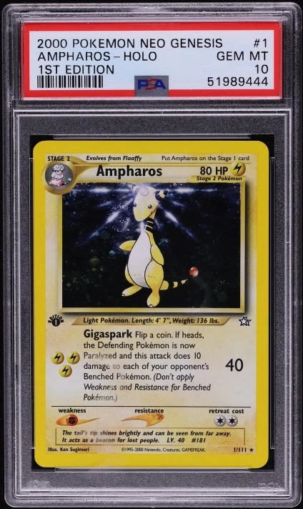 2000 Neo Genesis 1st Edition Ampharos #1 PSA 10