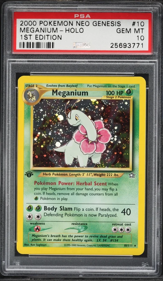 2000 Neo Genesis 1st Edition Meganium #10 PSA 10