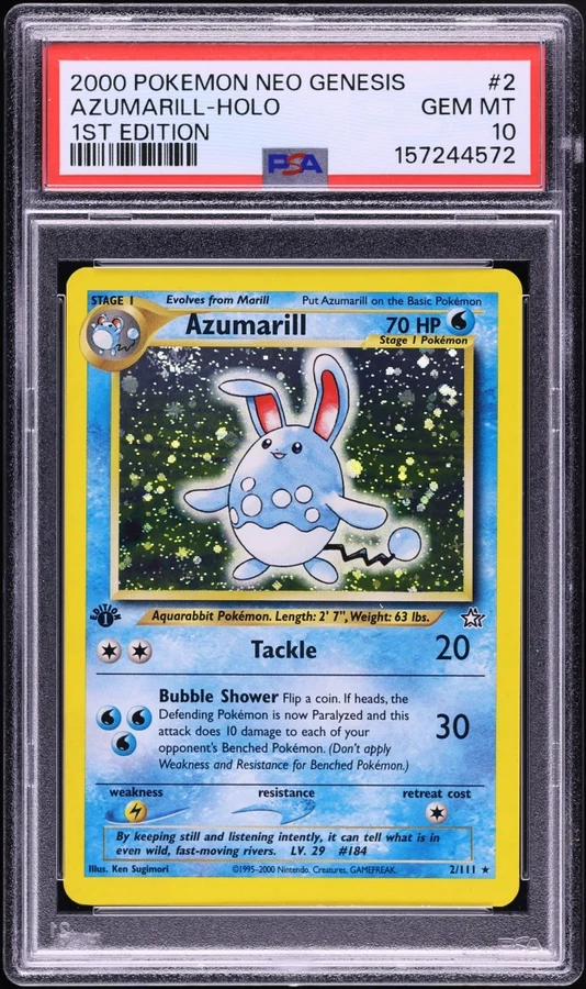 2000 Neo Genesis 1st Edition Azumarill #2 PSA 10