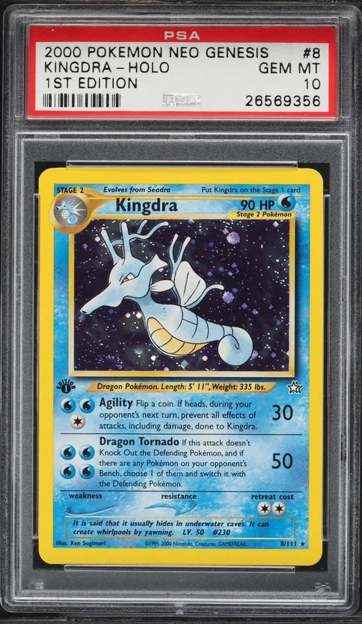 2000 Neo Genesis 1st Edition Kingdra #8 PSA 10