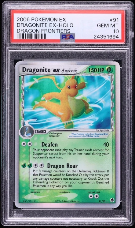 2006 EX Dragon Frontiers Dragonite ex \u03b4 #91 PSA 10