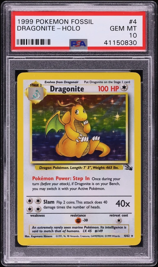 1999 Fossil Dragonite #4 (Unlimited)