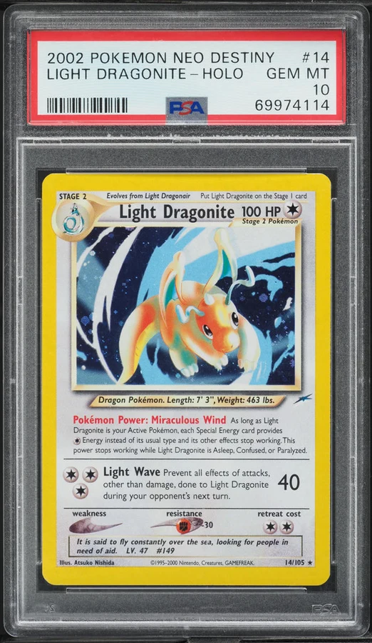 2002 Neo Destiny Light Dragonite #14 (Unlimited)