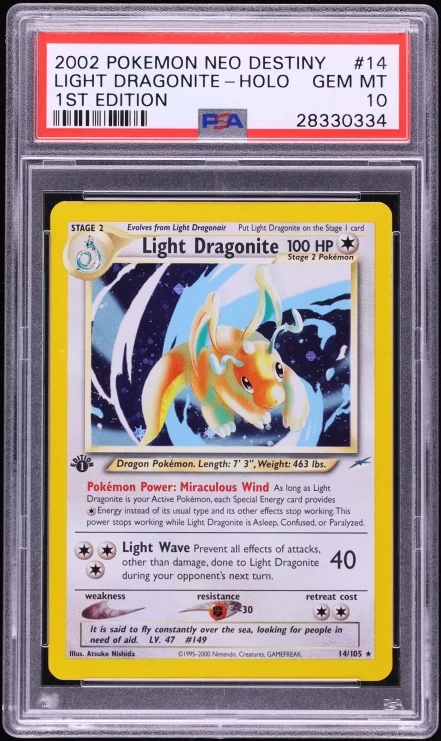 2002 Neo Destiny 1st Edition Light Dragonite #14