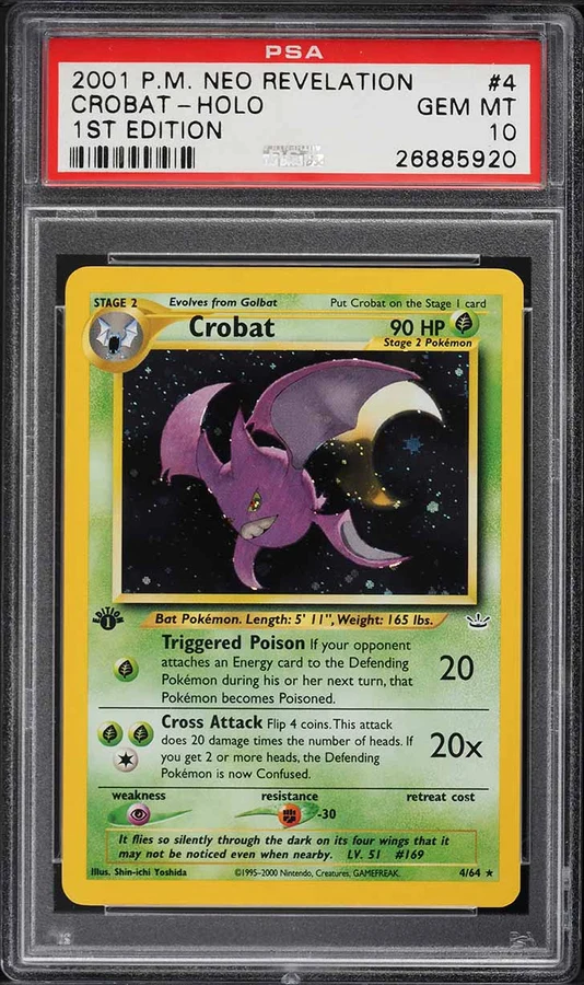 2001 Neo Revelation 1st Edition Crobat #4 PSA 10