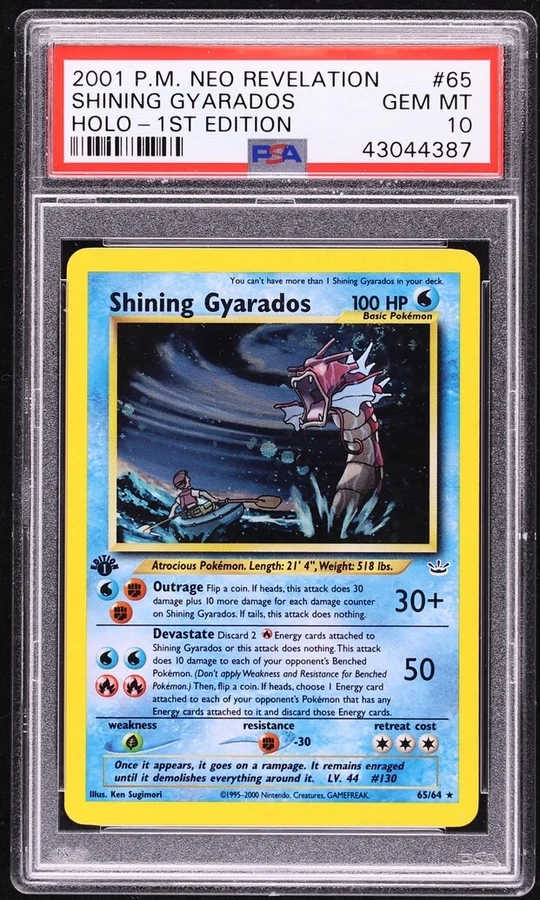 2001 Neo Revelation 1st Edition Shining Gyarados #65 PSA 10