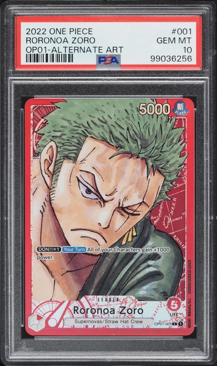 2022 OP01 Romance Dawn Alt Art Leader Roronoa Zoro #OP01-001 PSA 10