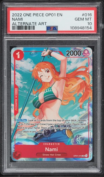 2022 OP01 Romance Dawn Alt Art Nami #OP01-016 PSA 10