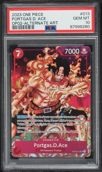 2023 OP02 Paramount War SR Portgas D. Ace #OP02-013 PSA 10
