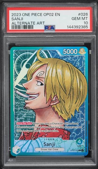 2023 OP02 Paramount War Sanji Alt Art #OP02-026 PSA 10