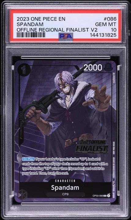2023 OP03 Pillars of Strength Promo Offline Regional Finalist V2 Spandam #OP03-086 (Finalist) PSA 10