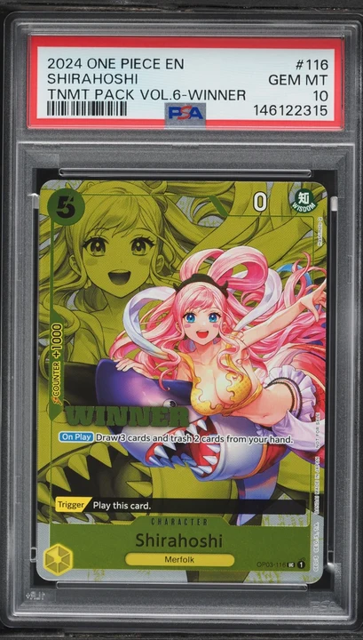 2024 One Piece Tournament Pack Vol. 6 Winner Shirahoshi #OP03-116 PSA 10