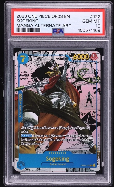 2023 OP03 Pillars of Strength Sogeking Manga Rare #OP03-122 PSA 10