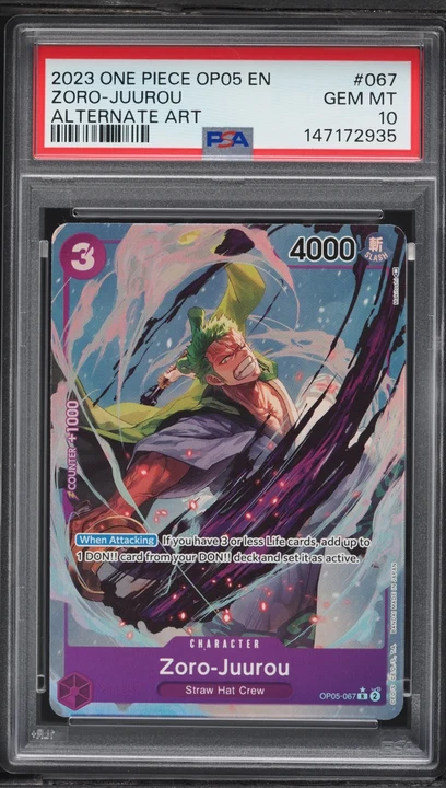 2023 OP05 Awakening of the New Era Zoro-Juurou Alt Art #OP05-067 PSA 10