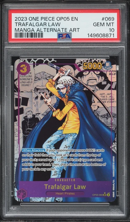 2023 OP05 Awakening of the New Era Trafalgar Law Manga Rare #OP05-069 PSA 10