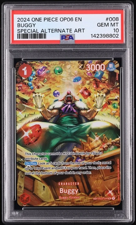 2024 OP06 Wings of the Captain Buggy Alt Art #OP06-008 PSA 10