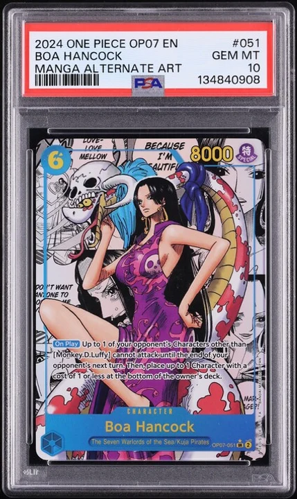 2024 OP07 500 Years in the Future Boa Hancock Manga Rare #OP07-051 PSA 10