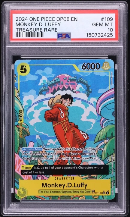 2024 OP07 500 Years in the Future Monkey D. Luffy Alt Art #OP07-109 PSA 10