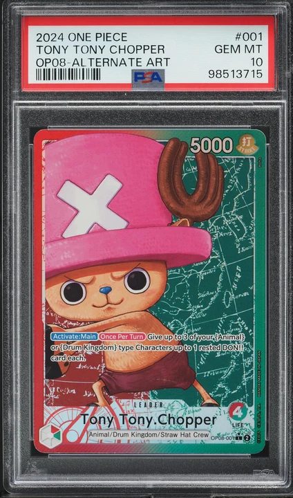 2024 OP08 Two Legends Tony Tony Chopper Alt Art #OP08-001 PSA 10