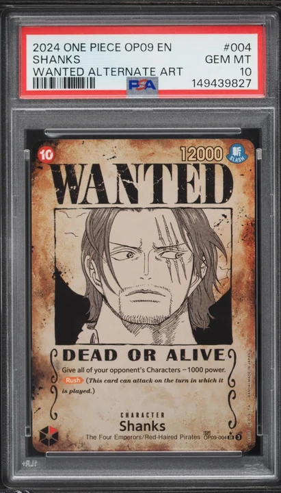 2025 OP09 Emperors in the New World Shanks Alt Art #OP09-004 PSA 10