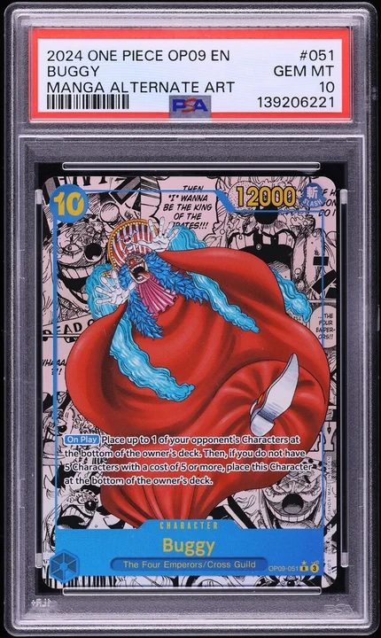 2025 OP09 Emperors in the New World Buggy Manga Rare #OP09-051 PSA 10