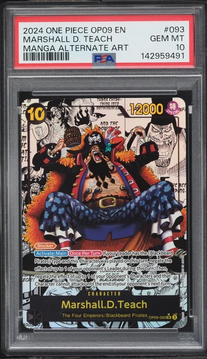 2025 OP09 Emperors in the New World Marshall D. Teach Manga Rare #OP09-093 PSA 10