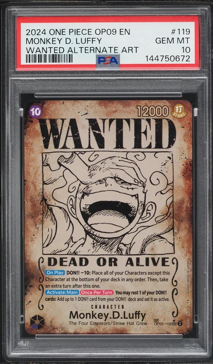 2025 OP09 Emperors in the New World Monkey D. Luffy Alt Art #OP09-119 PSA 10