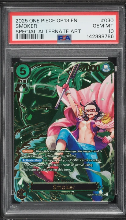2025 One Piece Carrying on His Will SP Alt Art Smoker #OP10-030 PSA 10