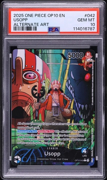 2025 OP10 Royal Blood Usopp Alt Art #OP10-042 PSA 10