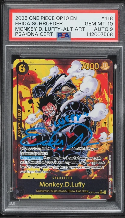 2025 OP10 Royal Blood Monkey D. Luffy Alt Art #OP10-118 PSA 10