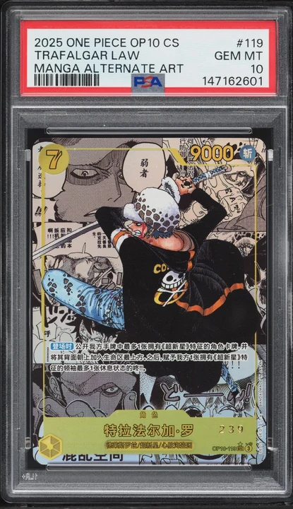 2025 OP10 Royal Blood Trafalgar Law Manga Rare #OP10-119 PSA 10