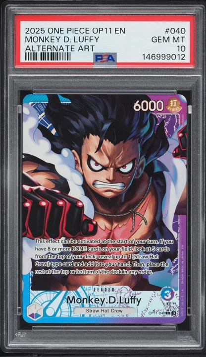 2025 OP11 A Fist of Divine Speed Monkey D. Luffy Alt Art #OP11-040 PSA 10